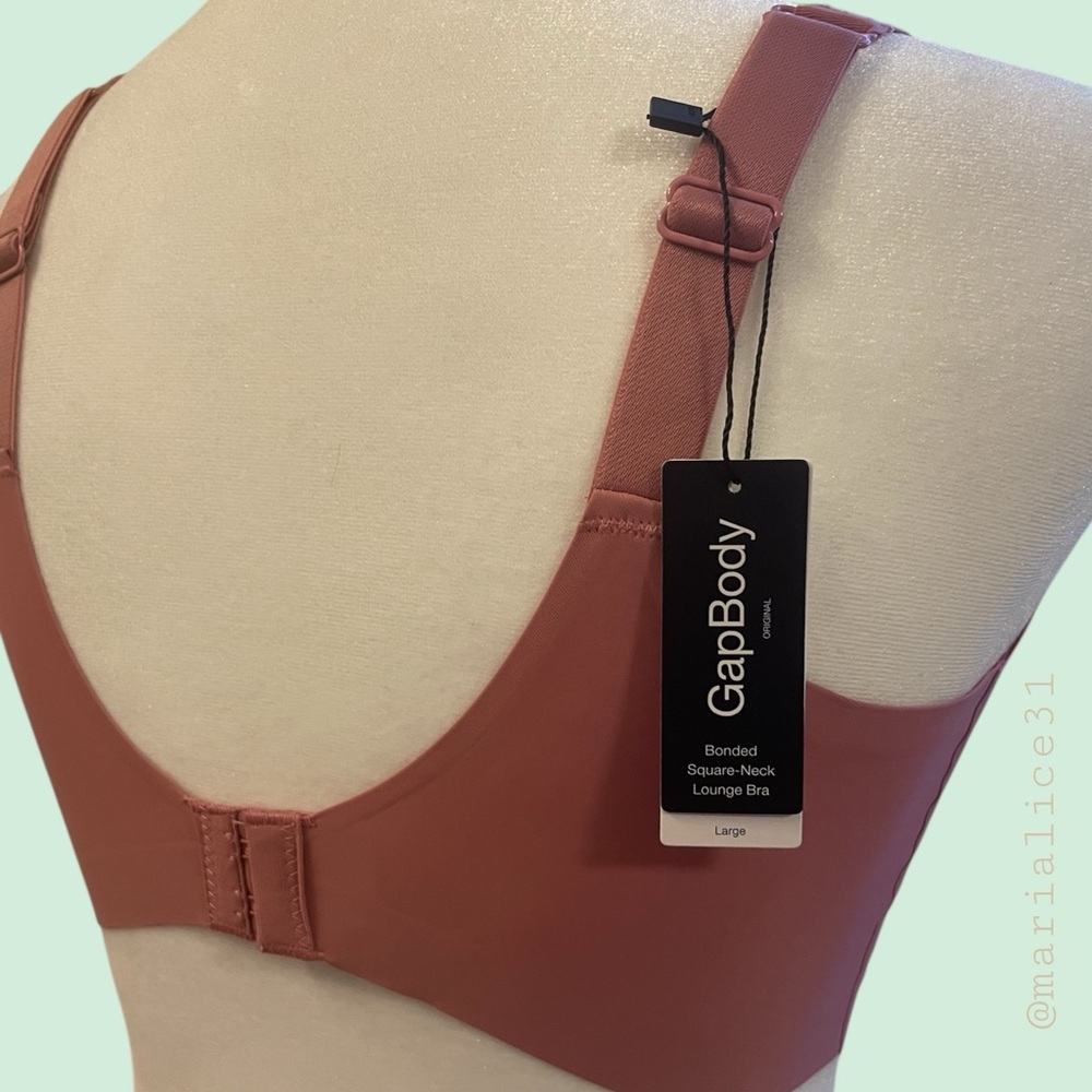 GapBody Bonded Square-Neck Seamless Lounge Bra. Wireless. Pink. Large. NWT. - Picture 2 of 11